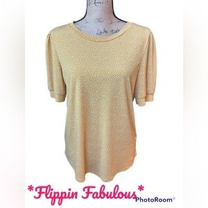 Adrianna Papell ~Mustard Gold Top size medium